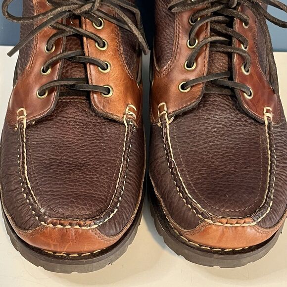 L.L. Bean East Point Men\'s Brown Leather Boots Size 9 D RN71341 Shearling Lined main image 5